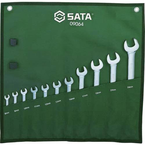 ■SATA コンビネーションレンチセット(11点)〔品番:09064〕【6957734:0】[店頭受取不可]