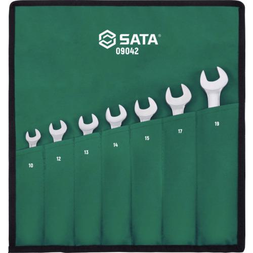 ■SATA 首振コンビネーションラチェットレンチセット(7点)〔品番:09042〕【6957736:0】[店頭受取不可]