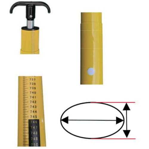■宣真 検尺棒 間隔測定桿ダ円タイプ8m〔品番:DP8〕【7002063:0】[店頭受取不可]_1