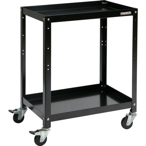 ■TRUSCO ツールワゴン ラビットワゴン 700×450 ゴム車輪 ブラック〔品番:RBW672BK〕【7015384:0】[店頭受取不可]
