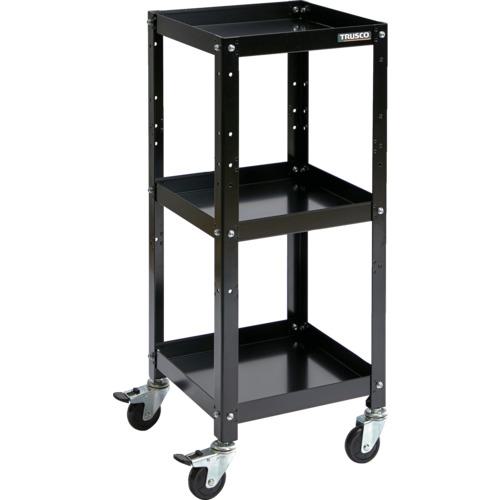 ■TRUSCO ツールワゴン ラビットワゴン 360×360 ゴム車輪 ブラック〔品番:RBW933BK〕【7015404:0】[店頭受取不可]