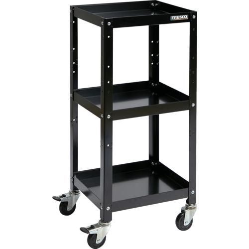 ■TRUSCO ツールワゴン ラビットワゴン 400×350 ゴム車輪 ブラック〔品番:RBW943BK〕【7015407:0】[店頭受取不可]