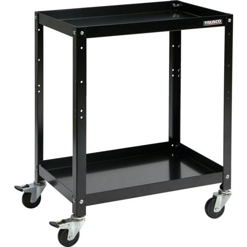 ■TRUSCO ツールワゴン ラビットワゴン 600×400 ゴム車輪 ブラック〔品番:RBW662BK〕【7015414:0】[店頭受取不可]