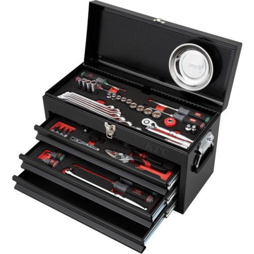 ■KTC 【2026SKSALE】 9.5sq.スタンダードセット[66点](3段3引出し)ブラック (工具セット)〔品番:SK36626XBK〕【7038511:0】[店頭受取不可]