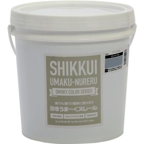 ■日本プラスター 建築・内装用壁材 漆喰うま~くヌレール スモーキーブルー 18kg〔品番:12UN38〕【7044823:0】[店頭受取不可]