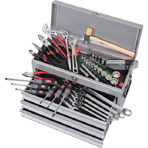 ■KTC 工具セット 12.7sq. 一般機械整備向け チェストタイプ 52点 シルバー〔品番:SK4521MXCS〕【7051283:0】[店頭受取不可]