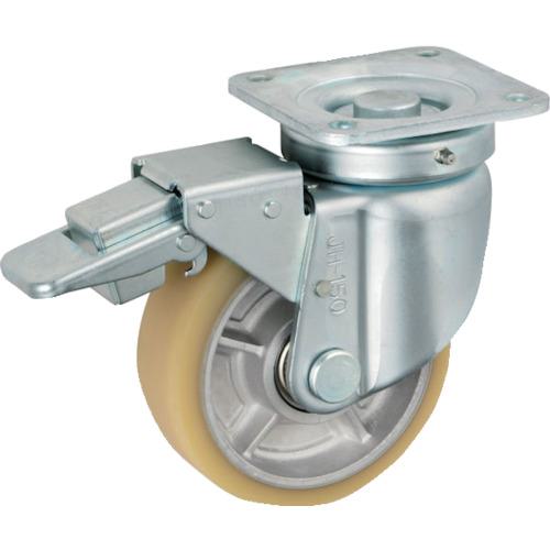 ■UKAI リッチウレタンキャスター ストッパー付旋回(自在)金具 JHBタイプ ウレタンゴム 車輪径150mm〔品番:RUJHB150〕【7060837:0】[店頭受取不可]