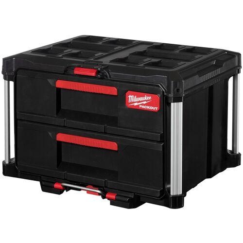 ■【在庫限り】milwaukee 【数量限定】 PACKOUT 引き出し収納 2段 ブラック〔品番:4932472129〕【7083714:0】[店頭受取不可]