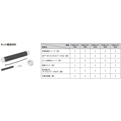 ■3M 低圧耐火ケーブル用常温収縮チューブ接続キット YS06C-FP-3EM〔品番:YS06CFP3EM〕【7122944:0】[店頭受取不可]_1