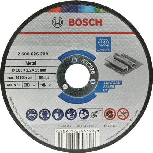 ■ボッシュ 切断砥石 一般鋼材用105×1.2×15mm 100枚バケツ〔品番:2608626210〕【7129078:0】[店頭受取不可]