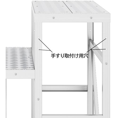 ■ハセガワ ライトステップ 縞板タイプ DBS-a型 2段 高さ0.6m 幅81cm奥行 61cmm(11599)〔品番:DBS2846A〕【7141081:0】[店頭受取不可]