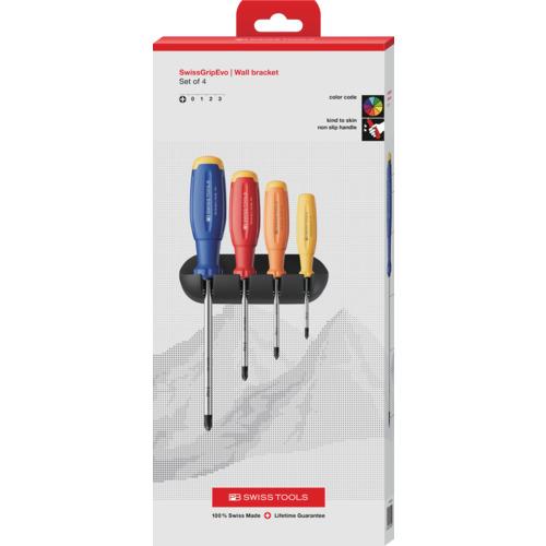 ■PBスイスツールズ スイスグリップエボ・ドライバーセット、プラス用S〔品番:38242.HRBCBB〕【7141159:0】[店頭受取不可] 6,735円