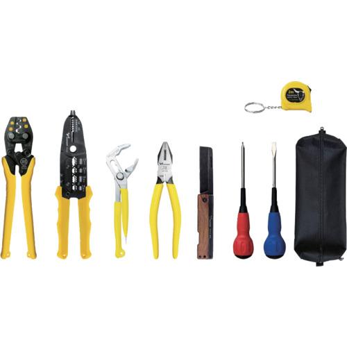 ■TTC 電気工事士技能試験工具セット 9点セット 圧着工具 大〔品番:TSE03〕【7144477:0】[店頭受取不可]