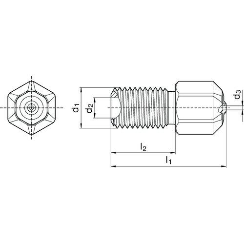 ■GUHRING 3Dプリンター用ノズル DIANOZ UltiMaker フィラメント径2.85mm用 ノズル口径0.6mm〔品番:9619285.060〕【7155041:0】[店頭受取不可]_1