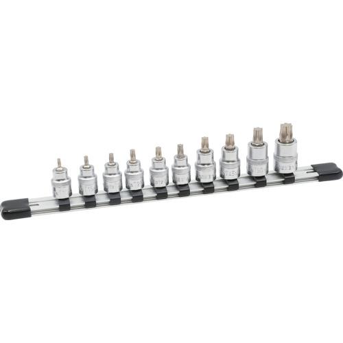 ■TONE ショートトルクスソケットセット 強力タイプ・ホルダー付 10点セット〔品番:HTX310S〕【7170575:0】[店頭受取不可]
