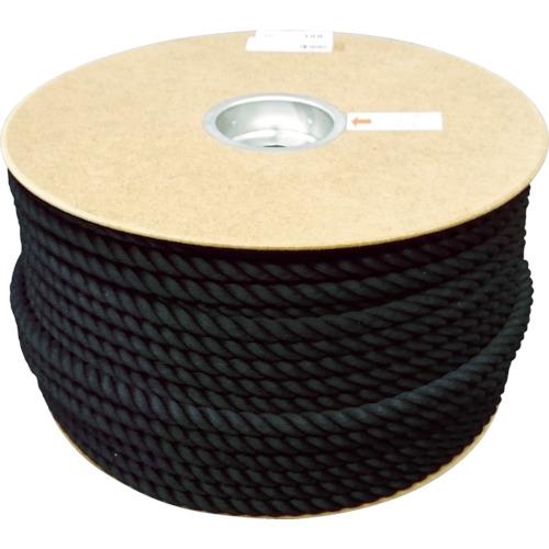 ■ユタカメイク ポリエステルロープ ドラム巻 12φ×100m 黒〔品番:PRS61〕【7541376:0】[店頭受取不可] 37,400円