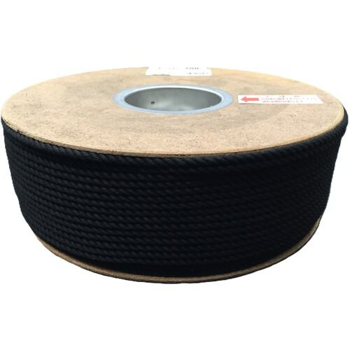 ■ユタカメイク ポリエステルロープ ドラム巻 4φ×200m 黒〔品番:PRS81〕【7541392:0】[店頭受取不可]