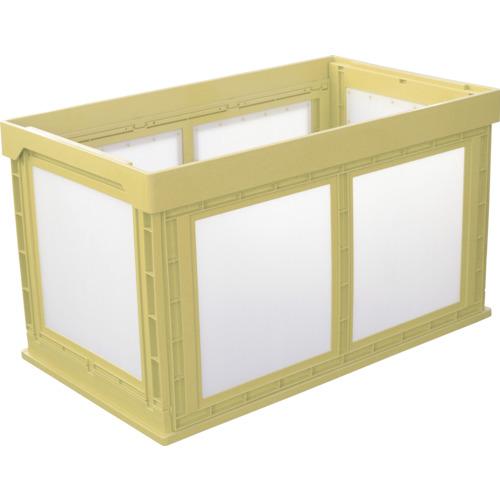 ■KUNIMORI プラスチック折畳みコンテナ パタコン N-180 イエロー〔品番:50211N180YE〕【7605374:0】[店頭受取不可]