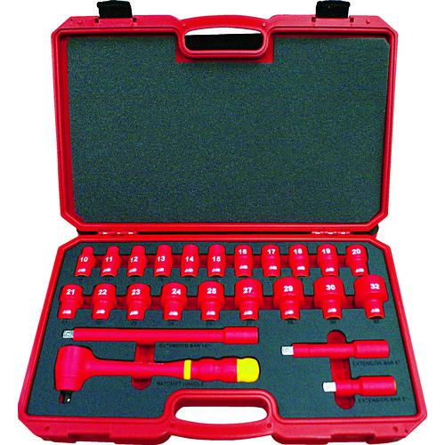 ■TRUSCO 絶縁ソケットレンチセット(6角タイプ)差込角12.7mm〔品番:TZSW424S〕【7624611:0】[店頭受取不可]