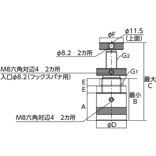 ■スーパー スクリューサポート ロングストローク型(2個1組)ストローク:70~130〔品番:FS130LS〕【7652453:0】[店頭受取不可]_1