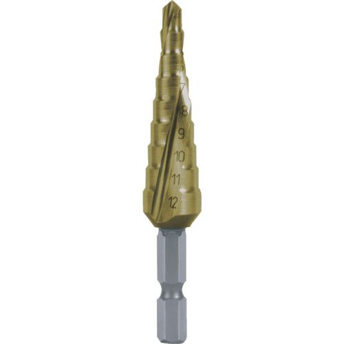 ■RUKO 2枚刃スパイラルステップドリル(六角軸タイプ) 12mm チタン〔品番:1010509TH〕【7659601:0】[店頭受取不可]
