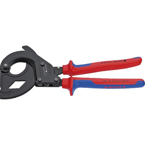 ■KNIPEX ラチェットケーブルカッター 315mm〔品番:9532315A〕【7668473:0】[店頭受取不可]