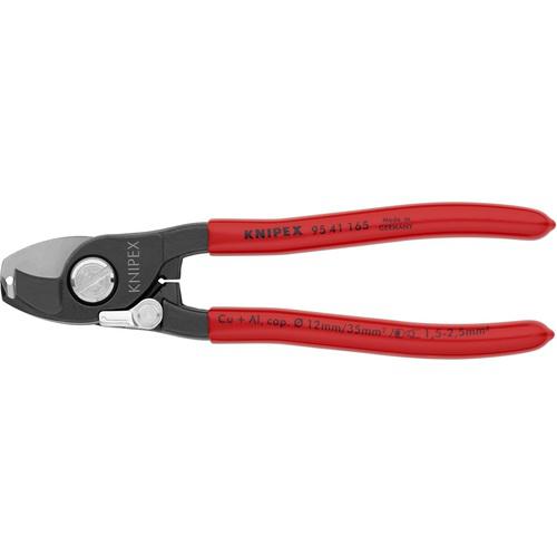 ■KNIPEX ケーブルカッター ストリッパー付き 165mm〔品番:9541165〕【7769768:0】[店頭受取不可]