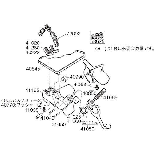 ■RIDGID B-22-X リヤーサポート F/560〔品番:40850〕【7882653:0】[店頭受取不可]