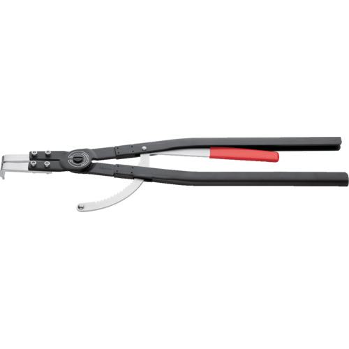 ■KNIPEX 穴用スナップリングプライヤー 曲 252-400mm〔品番:4420J61〕【7883005:0】[店頭受取不可]
