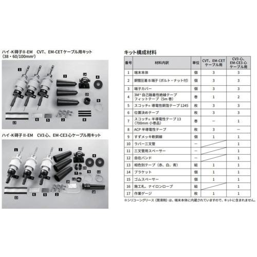 ■3M ハイ-K碍子II-EM(耐塩用)CVT14/22SQケーブル用キット〔品番:HGT22GEM〕【7955561:0】[店頭受取不可]_1
