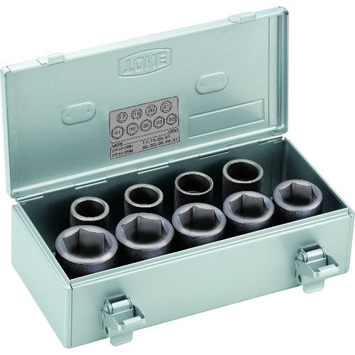 ■TONE インパクト用ソケットセット(自動車整備用) (ホイルナット用) 差込角19.0mm 9点セット〔品番:A609T〕【8109707:0】[店頭受取不可]