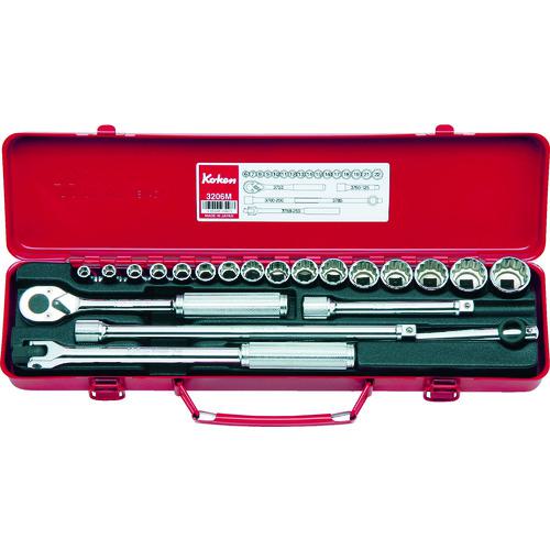 ■Ko-ken ソケットセット 差込角9.5mm〔品番:3206M〕【8118733:0】[店頭受取不可]