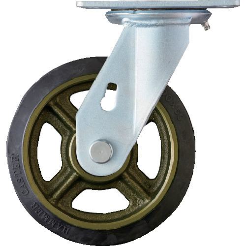 ■ハンマー 重荷重用旋回式ゴム車輪(イモノホイール・ラジアルボールベアリング)200mm〔品番:500BPSCR200〕【8143282:0】[店頭受取不可]