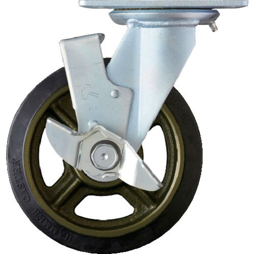 ■ハンマー 重荷重用旋回式ゴム車輪(イモノホイール・ラジアルボールベアリング)200mm SP付〔品番:519BPSCR200〕【8143291:0】[店頭受取不可]