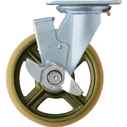 ■ハンマー 重荷重用旋回式ウレタン車(イモノホイール・ラジアルボールベアリング)200mm SP付〔品番:519HPSCU200〕【8143297:0】[店頭受取不可]