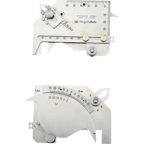 ■SK 溶接ゲージ(圧接後膨らみ外径/ビード幅/アンダーカット/食い違い段差/脚長/すみ肉のど厚)〔品番:WGU8M〕【8178082:0】[店頭受取不可]