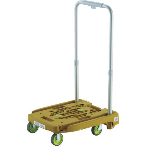 ■TRUSCO 樹脂台車 カルティオミニ weego オリーブ〔品番:WP2GOG〕【8187004:0】[店頭受取不可]