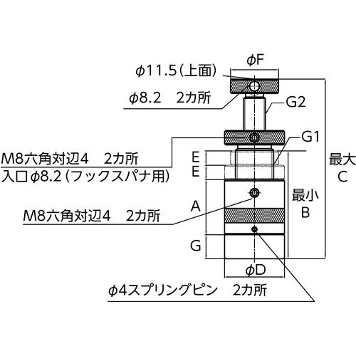■スーパー 磁力付スクリューサポート ロングストローク型(2個1組)ストローク:90~150〔品番:MSS150LS〕【8188448:0】[店頭受取不可]_1