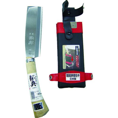■鋼典 両刃サヤナタ コブ付柄 木鞘完全包装〔品番:C111〕【8188047:0】[店頭受取不可]