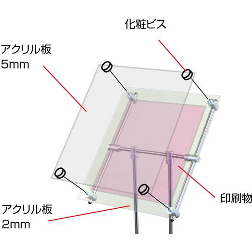 ■TOKISEI パネルスタンド クリエイティブアクリルスタンド ポール A3横 420×297〔品番:CASA3Y〕【8190845:0】[店頭受取不可]_5