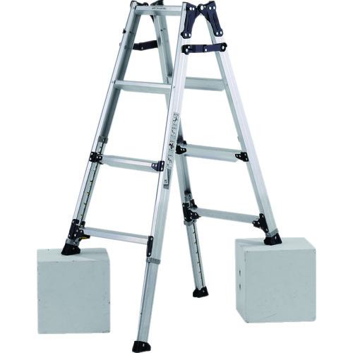 ■アルインコ 伸縮脚立(ステップ幅広)120cm 最大使用質量100kg〔品番:PRW120FX〕【8202635:0】[直送DS][店頭受取不可]