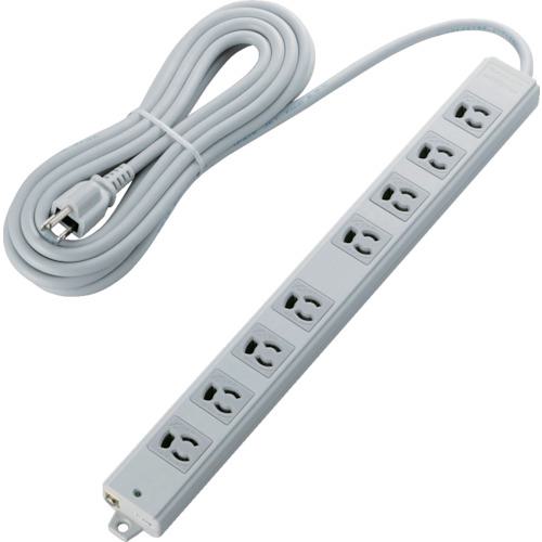 ■ELECOM 工事用タップ EURoHS指令準拠 抜け止 3P 8個口 マグネット 5m グレー〔品番:TWRM3850LGRS〕【8218746:0】[店頭受取不可]