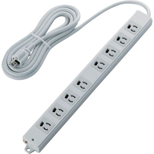 ■ELECOM RoHS対応 工事用 8個口 3ピン 抜け止めタップ 雷サージ防止 3m〔品番:TWRMK3830LGRS〕【8218753:0】[店頭受取不可]