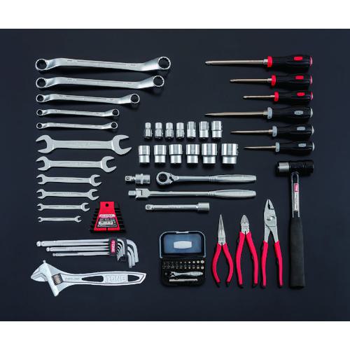 ■TONE 整備用工具セット ツールセット (レッド仕様) 間口433×奥行220×高さ240mm〔品番:TSST430〕【8292436:0】[店頭受取不可]_1