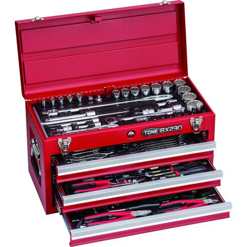 ■TONE 整備用工具セット ツールセット(レッド仕様) 間口508×奥行232×高さ302mm〔品番:TSXT950〕【8292430:0】[店頭受取不可]