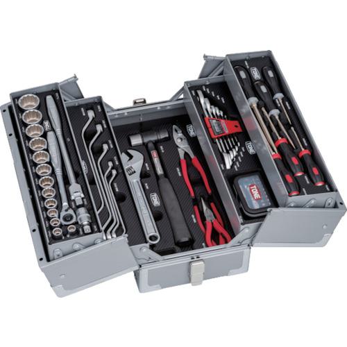 ■TONE 整備用工具セット ツールセット (シルバー仕様) 間口433×奥行220×高さ240mm〔品番:TSST430SV〕【8292437:0】[店頭受取不可]