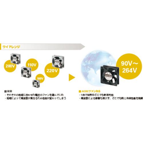 ■SanAce ACDCファンセットモデル(120×38mm センサ無)〔品番:ST19AD1201H12〕【8354188:0】[店頭受取不可]
