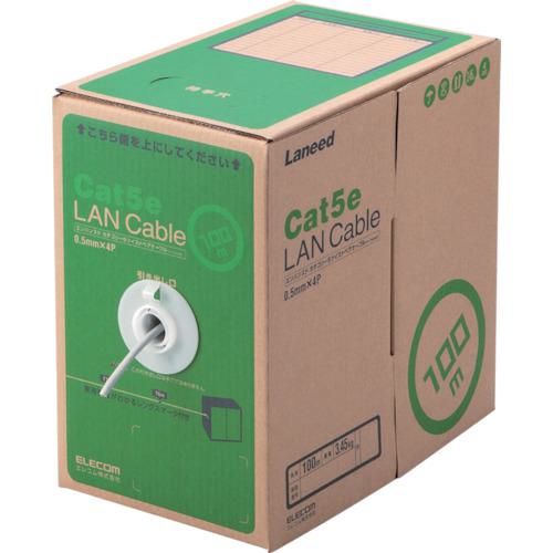 ■ELECOM EU RoHS準拠LANケーブル CAT5E 100m ライトグレー〔品番:LDCT2LG100RS〕【8357598:0】[店頭受取不可]