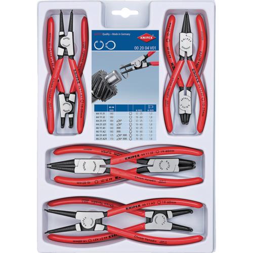 ■KNIPEX 8本組 スナップリングプライヤー〔品番:002004V01〕【8363369:0】[店頭受取不可] 15,682円