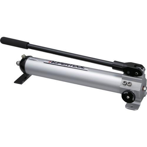 ■スーパー アルミ製油圧ポンプ(単動式シリンダ用) 有効油量:500cm3〔品番:HP500AN〕【8370736:0】[店頭受取不可]